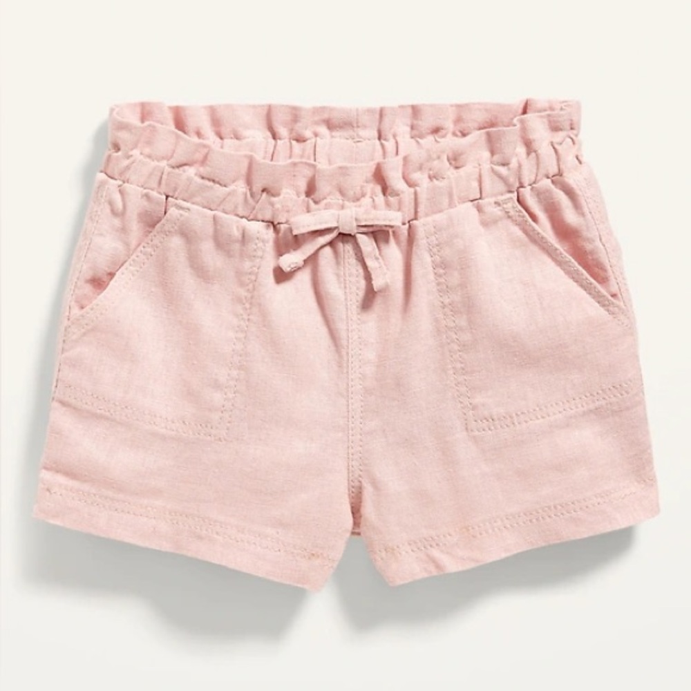 NWT Toddler Shorts Old Navy Size 12–18M Pink Linen Blend Summer Nee